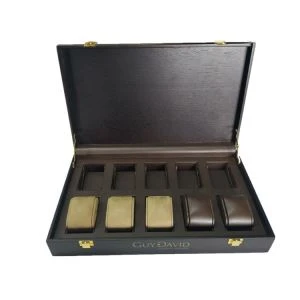 Brown Natural Wood Watch Box fyrir 12-horfa